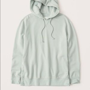 Abercrombie and Fitch mint green side snap hoodie sweatshirt XL